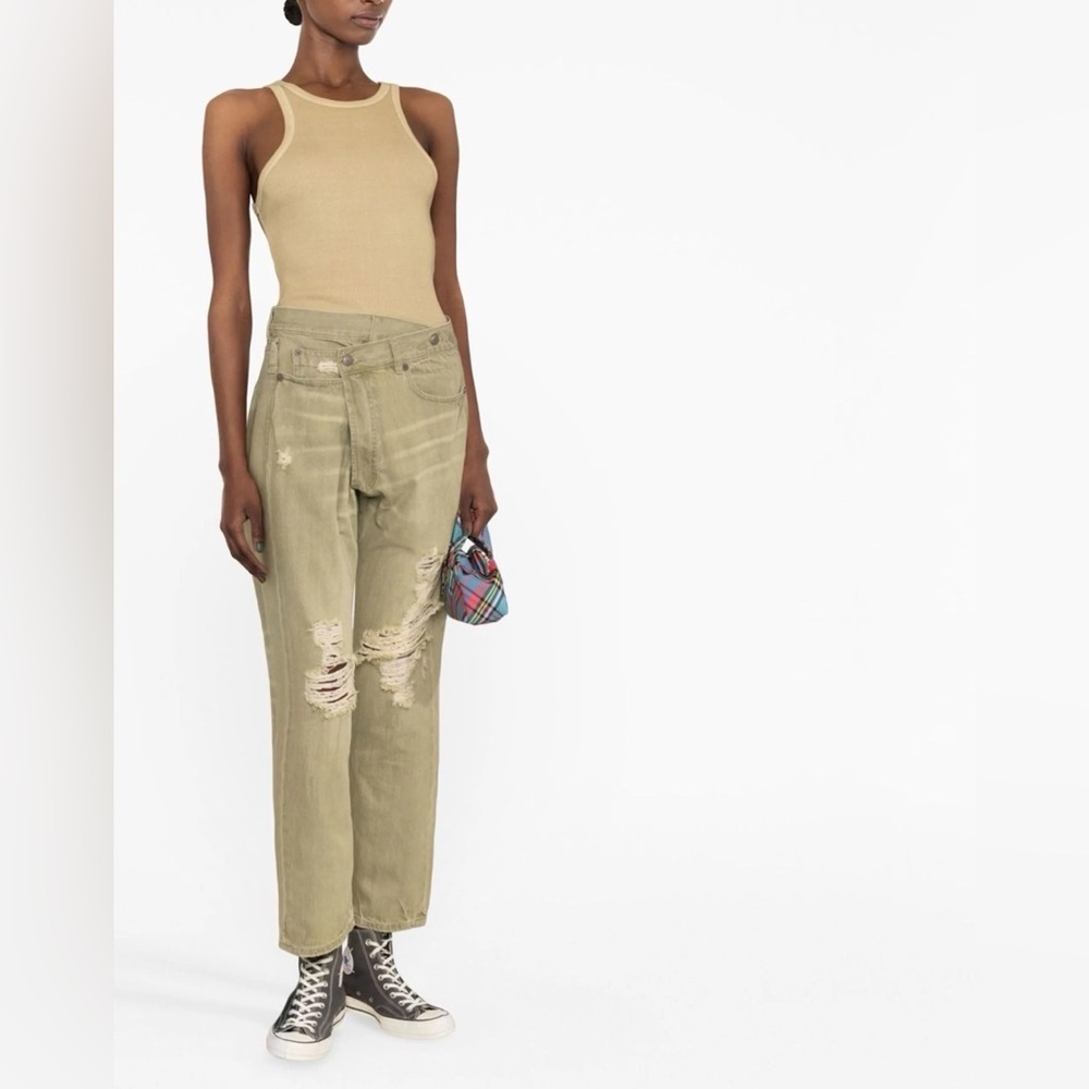 R13 Cross Over Jean - Moss Green Sz 29